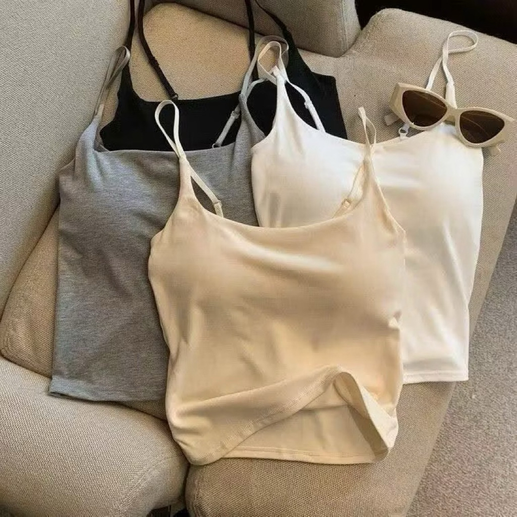 Áo bra 2 dây croptop dáng dài có đệm,áo cotton mềm mịn 626
