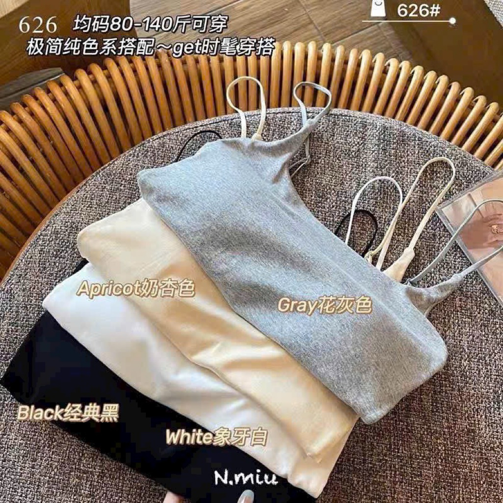 Áo bra 2 dây croptop dáng dài có đệm,áo cotton mềm mịn 626
