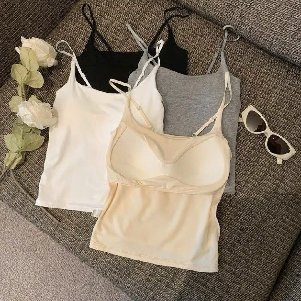 Áo bra 2 dây croptop dáng dài có đệm,áo cotton mềm mịn 626