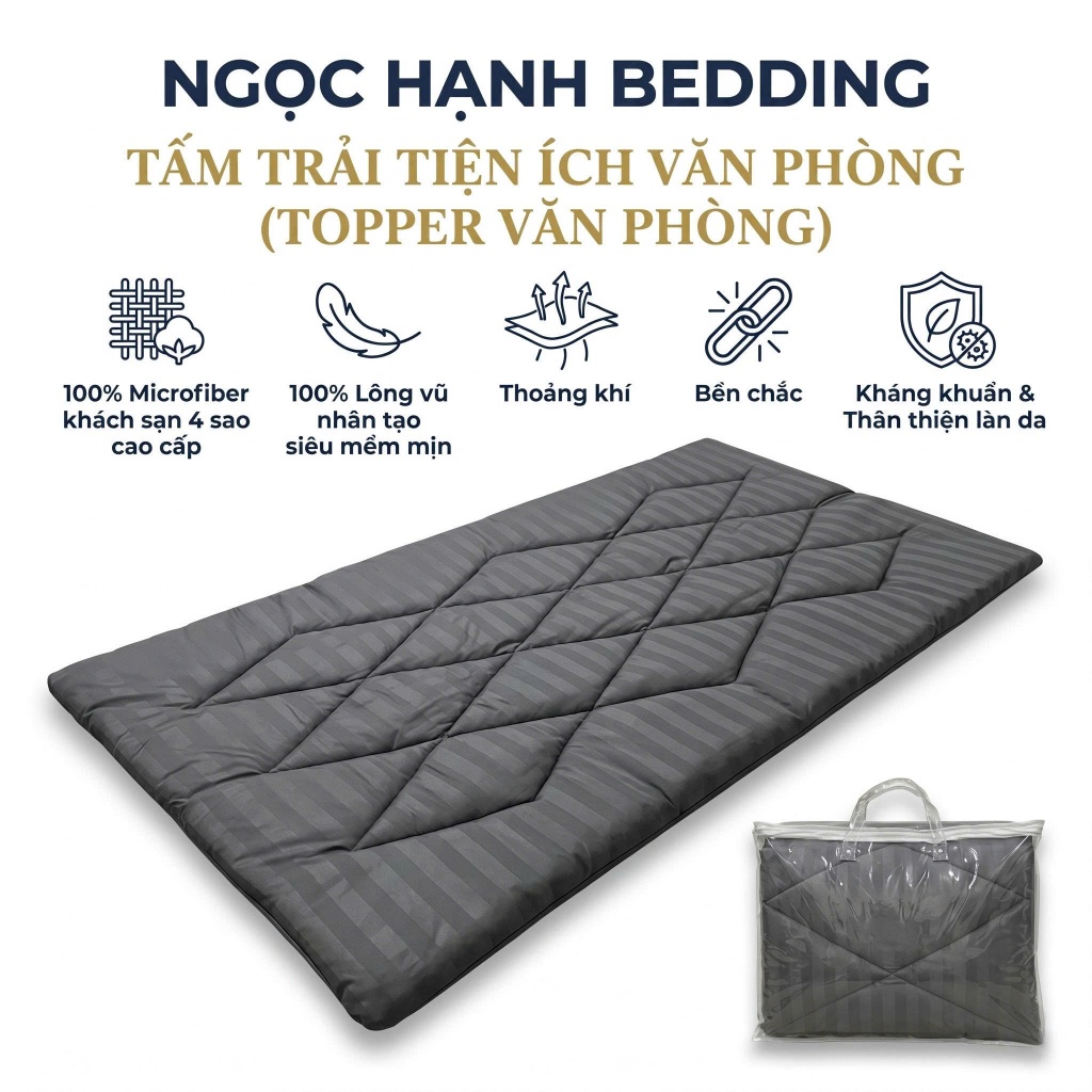 Tấm trải tiện ích, tấm trải ngủ văn phòng LÔNG VŨ ÊM ÁI, topper nệm du lịch - Ngọc Hạnh Bedding