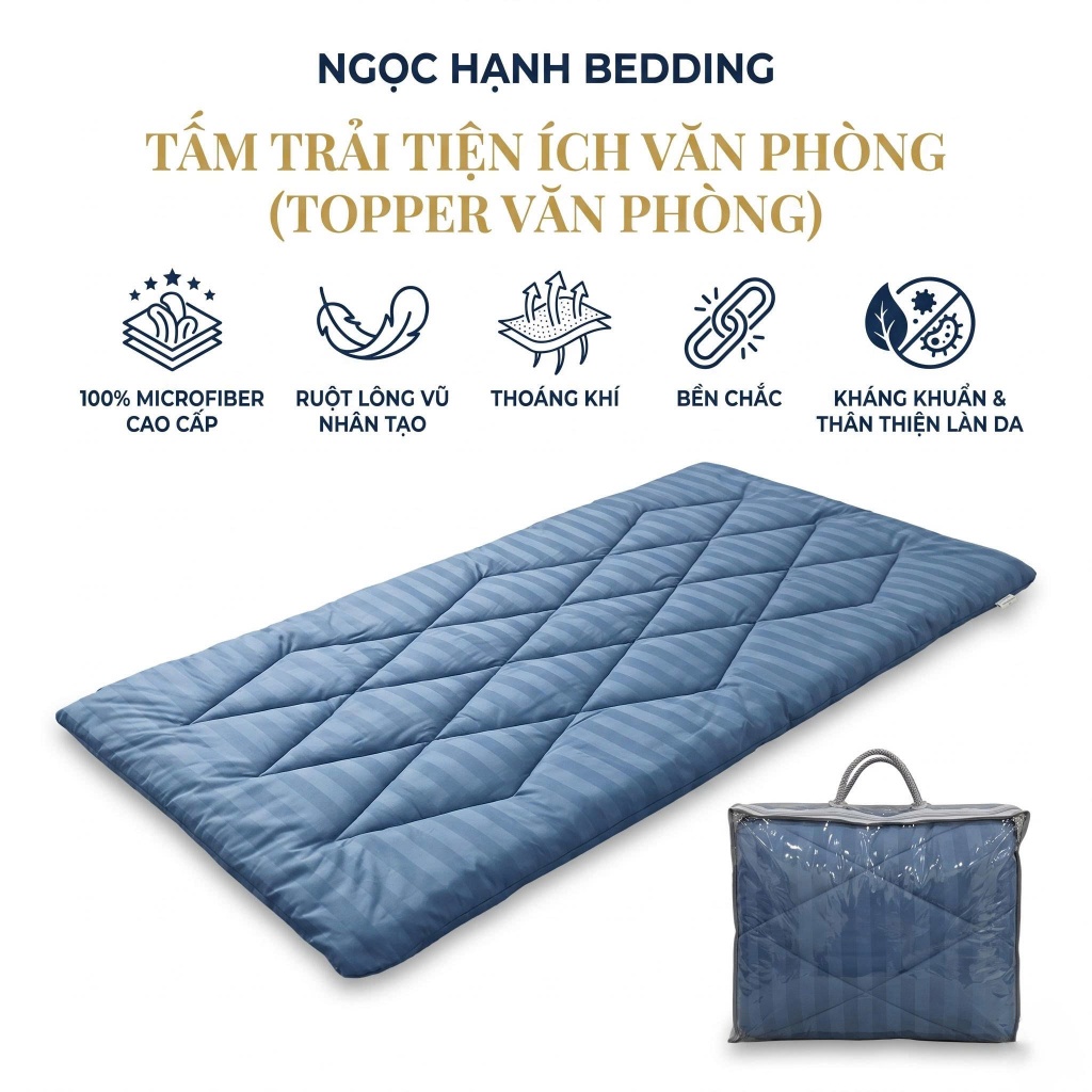 Tấm trải tiện ích, tấm trải ngủ văn phòng LÔNG VŨ ÊM ÁI, topper nệm du lịch - Ngọc Hạnh Bedding