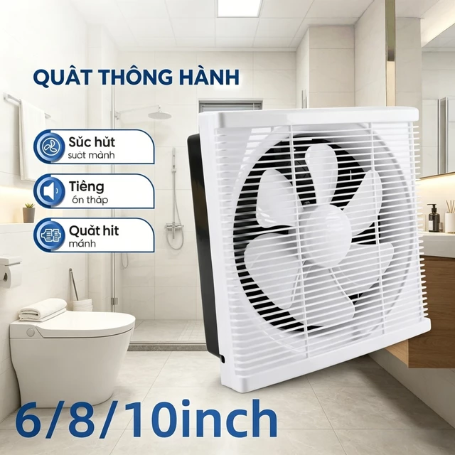 Quạt hút thông gió âm tường 6/8/10 inch Quạt thông gió gắn tường