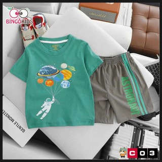 Đồ bộ mặc nhà chất thun cotton bé trai hoạ tiết hoạt hình đơn giản mà đẹp