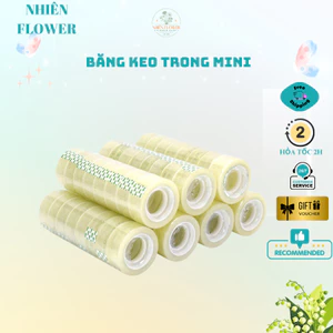 Cuộn Băng Keo Trong Bản 1cm Loại Tốt Dùng Làm VPP, Quấn Cốt Hoa, Bó Hoa