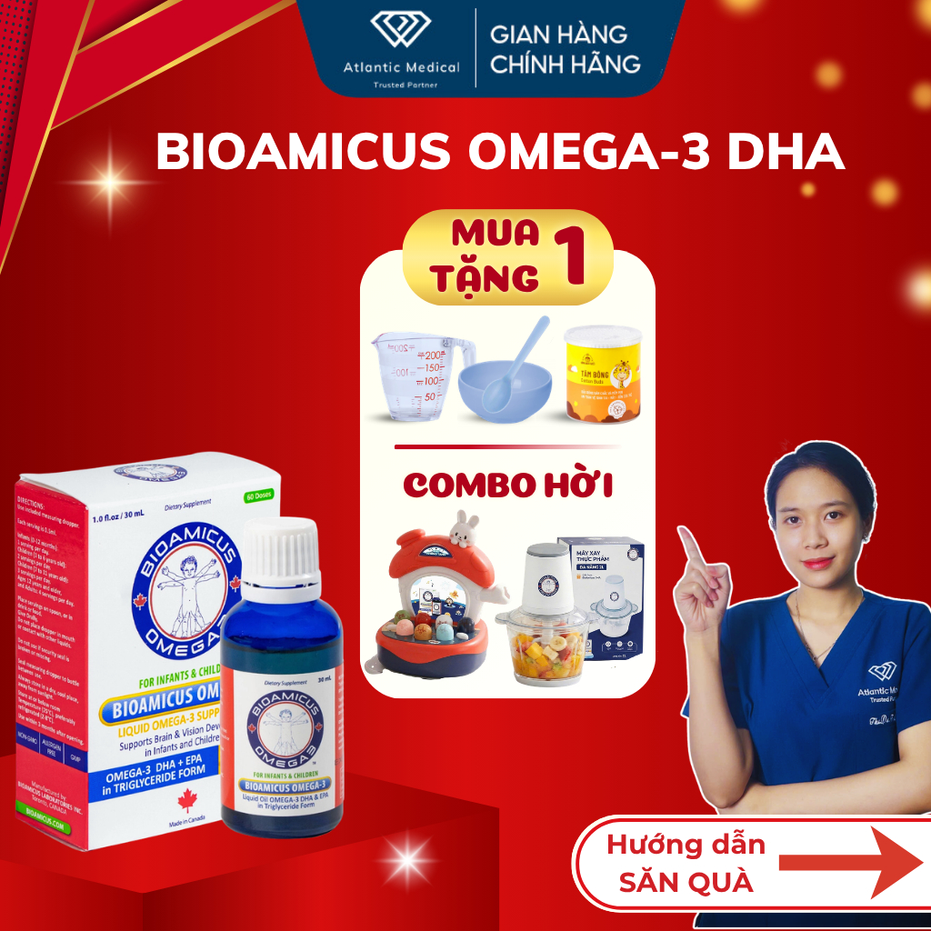 [Quà Tự Chọn] BioAmicus Omega 3 Bổ Sung DHA Giúp Bé Sáng Mắt Thông Minh ...