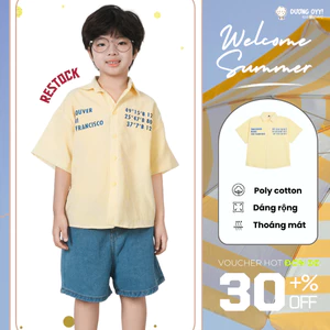Áo sơ mi trẻ em in DOYY MIAMI size 12-35KG dáng suông style Hàn Quốc | Dương Oyy 010425219