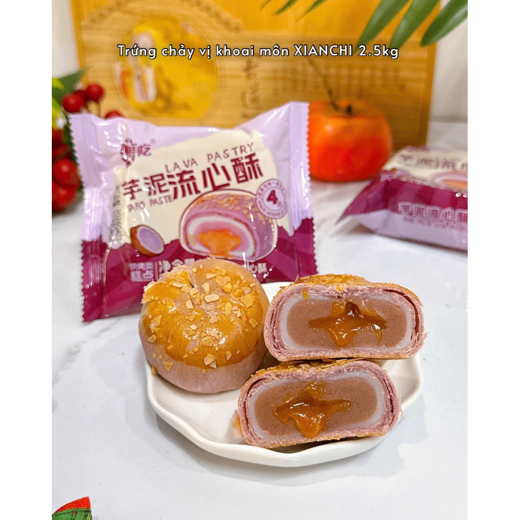 (Combo 2 cái) Bánh pía trứng muối tan chảy Liuxiu,sầu riêng,khoai môn,phomai
