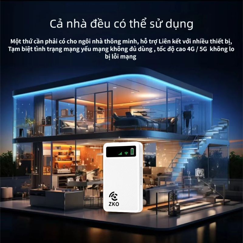Phát wifi kiêm sạc dự phòng  4G/5G kết nối 10 thiết bị không cần sim sử dụng toàn quốc hỗ trợ 3 mạng Viettel/Mobi/Vina