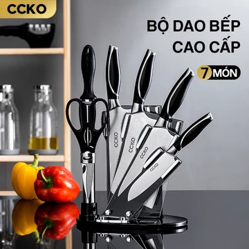 Bộ dao nhà bếp cao cấp CCKO CK9822 đầy đủ dụng cụ gồm dao làm bếp, dao chặt xương, dao thái lát, dao gọt, mài dao