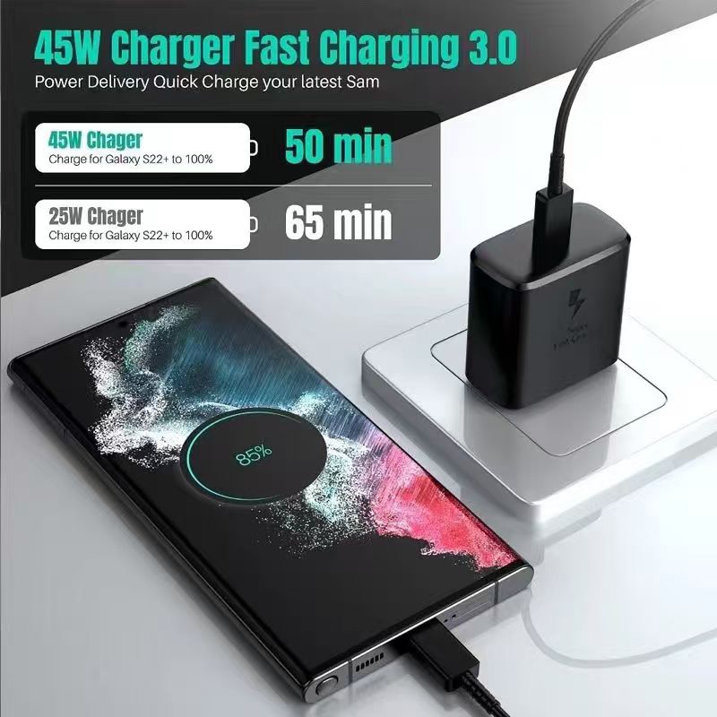 Sumsung Type C to Type C cho các dòng máy SS. Cáp sạc 45W dành cho Dành cho Note 20, S20, S21