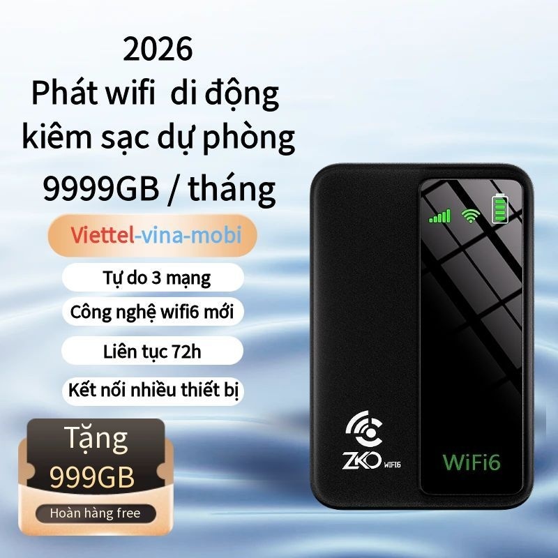 Bộ Phát Wifi Di Động không cần sim không cần cài dặt 300Mbps 4G/5G Kết Nối 8-10 Thiết Bị hỗ trợ 3 mạng Viettel/Mobi/vina