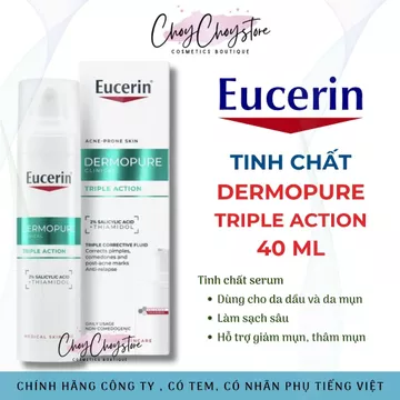 [TEM CTY] Eucerin Proacne Triple Effect Serum 40mL - Tinh chất Pro acne giảm thâm mụn, dưỡng sáng da