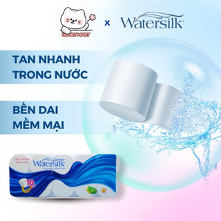 Giấy Vệ Sinh Watersilk 36m KHÔNG LÕI, 10 Cuộn Tan Nhanh Trong Nước (Tặng Gói Giấy Đa Năng)