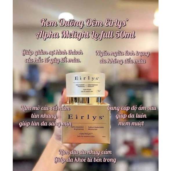 Bộ Kem Dưỡng Trắng Da Eirlys Glutathione Mờ Nám Tàn Nhang Nâng Tone 50ml Ngày-Đêm ThyleeCosmetics