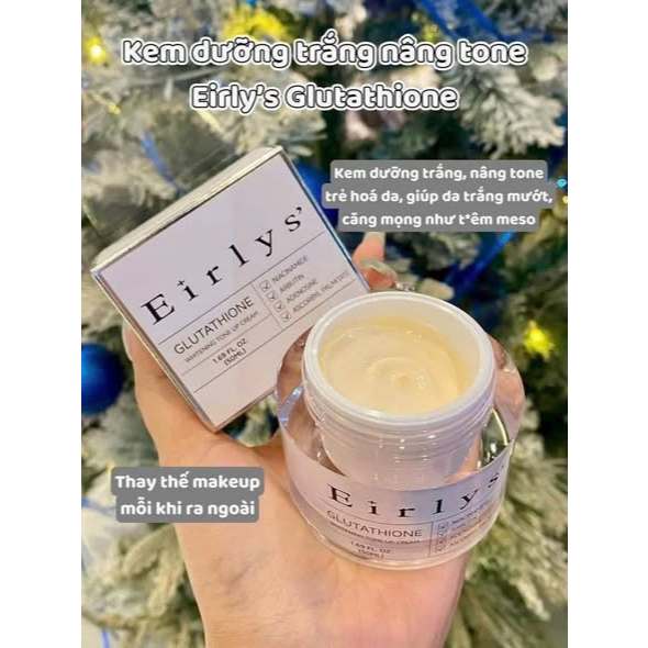 Bộ Kem Dưỡng Trắng Da Eirlys Glutathione Mờ Nám Tàn Nhang Nâng Tone 50ml Ngày-Đêm ThyleeCosmetics