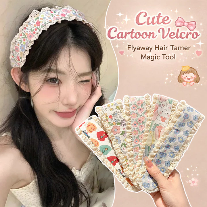 Miếng Dán Tóc Mái Nữ Kiểu Hàn Hoa Nhí Xinh Xắn, Băng Đô Velcro Giữ Tóc Gọn Gàng Khi Makeup Rửa Mặt