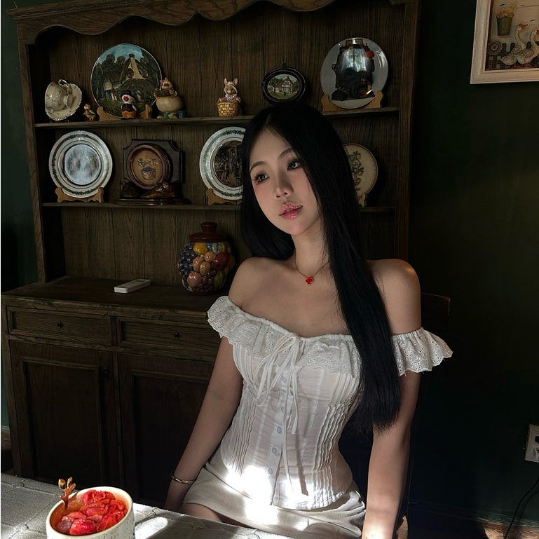 [BST HÈ CHIOCO] Áo Kiểu Bôi Thêu Trễ Vai 2 Kiểu Thắt Dây Sau Lưng, Áo Trễ Vai Nữ Siêu Đẹp Dễ Phối Đồ Phù Hợp Du Lịch