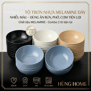 Combo 2 Tô Nhựa Melamine Cao Cấp - Tô Nhựa Ăn Bún Phở 17cm và 20cm - Hùng Home