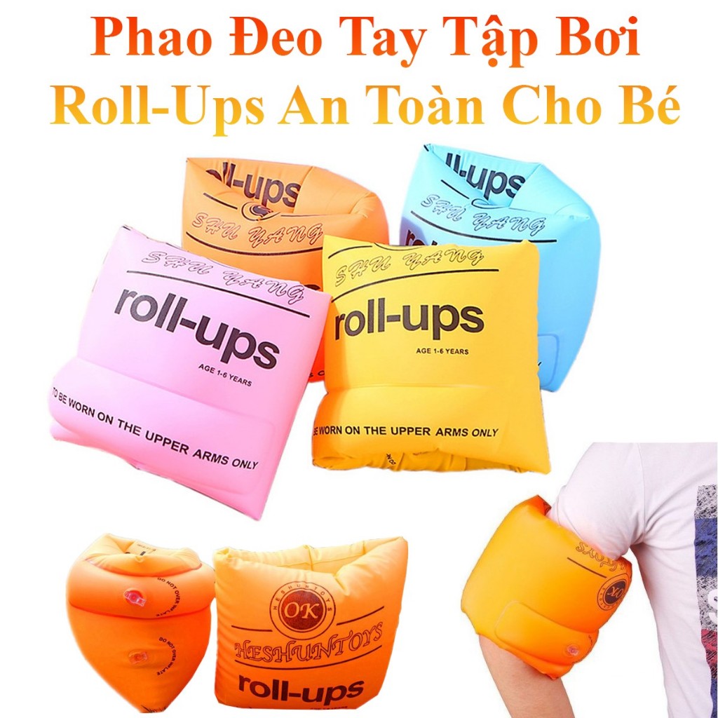 Combo 2 Chiếc Phao Đeo Tay Tập Bơi Roll-Ups An Toàn Cho Trẻ Em