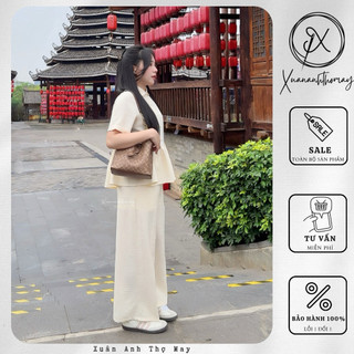 [ S6 ] Set áo cúc bọc cổ bẻ + quần ống suông - Xuananhthomay