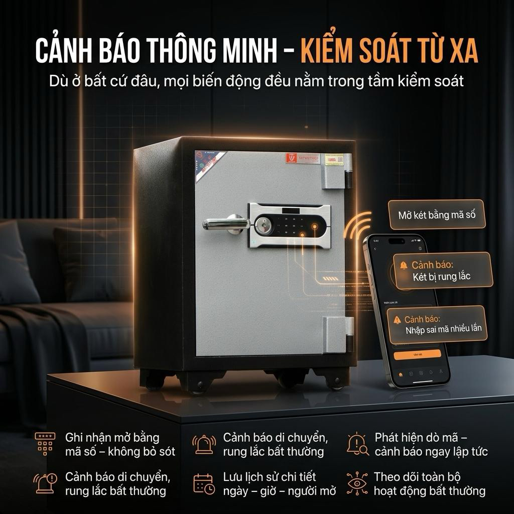 Két sắt Việt Tiệp KV918 Điện Tử 80kg Chống Cháy Giải Pháp Bảo Mật Cho Gia Đình