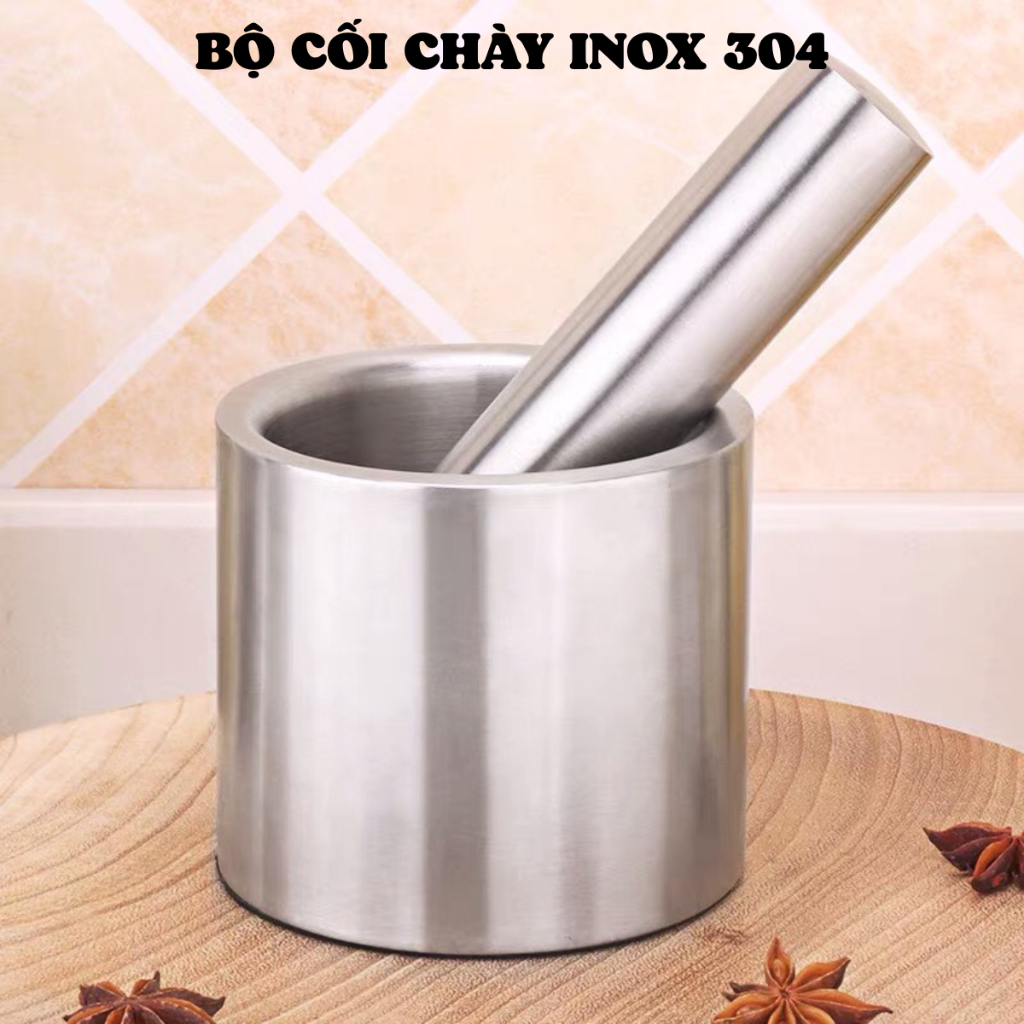 BỘ CỐI CHÀY INOX 304(10cm)CAO CẤP – GIÃ NHUYỄN MỌI GIA VỊ, KHÔNG LO ẨM MỐC
