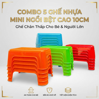 Ghế Nhựa Mini Thấp 10cm – Ghế Ngồi Bệt Giặt Đồ, Ghế Lùn Trẻ Em, Ghế Đẩu Nhà Tắm FREESHIP