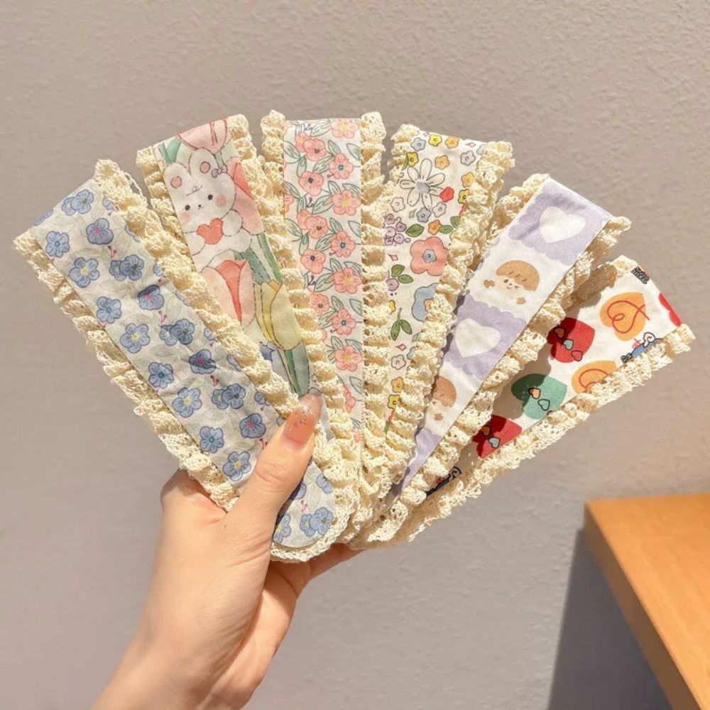 Miếng Dán Tóc Mái Nữ Kiểu Hàn Hoa Nhí Xinh Xắn, Băng Đô Velcro Giữ Tóc Gọn Gàng Khi Makeup Rửa Mặt