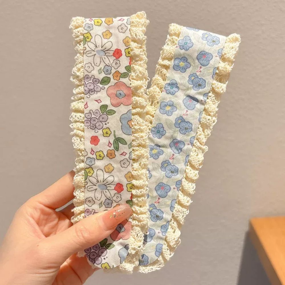 Miếng Dán Tóc Mái Nữ Kiểu Hàn Hoa Nhí Xinh Xắn, Băng Đô Velcro Giữ Tóc Gọn Gàng Khi Makeup Rửa Mặt