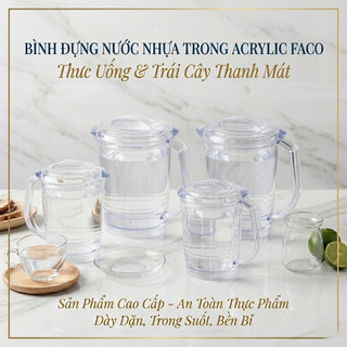 Bình Nước Nhựa Trong Acrylic Cao Cấp Faco Việt Nam - Bình Nước Mắm, Nước Tương - Trường An VN