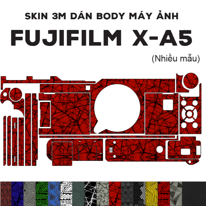 Skin 3M dán Fujifilm X-A5 (Nhiều mẫu) | Miếng film dán bảo vệ body máy ảnh fuji xa5 chống trầy xước