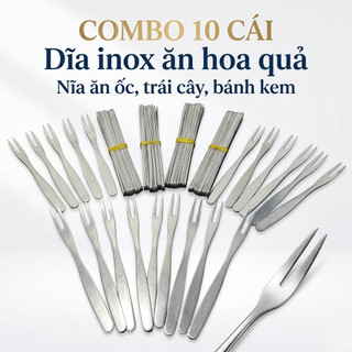 Combo 10 Nĩa Xiên Trái Cây – Nĩa Ăn Ốc, Nĩa Inox Mini Tiện Dụng Giá Rẻ