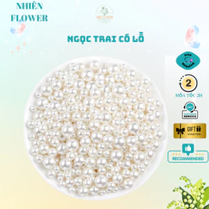 Viên Ngọc Trai Nhân Tạo Màu Trắng Size 3-6-8mm Dùng Làm Đồ Trang Trí, Dây Chuyền, Đính Áo