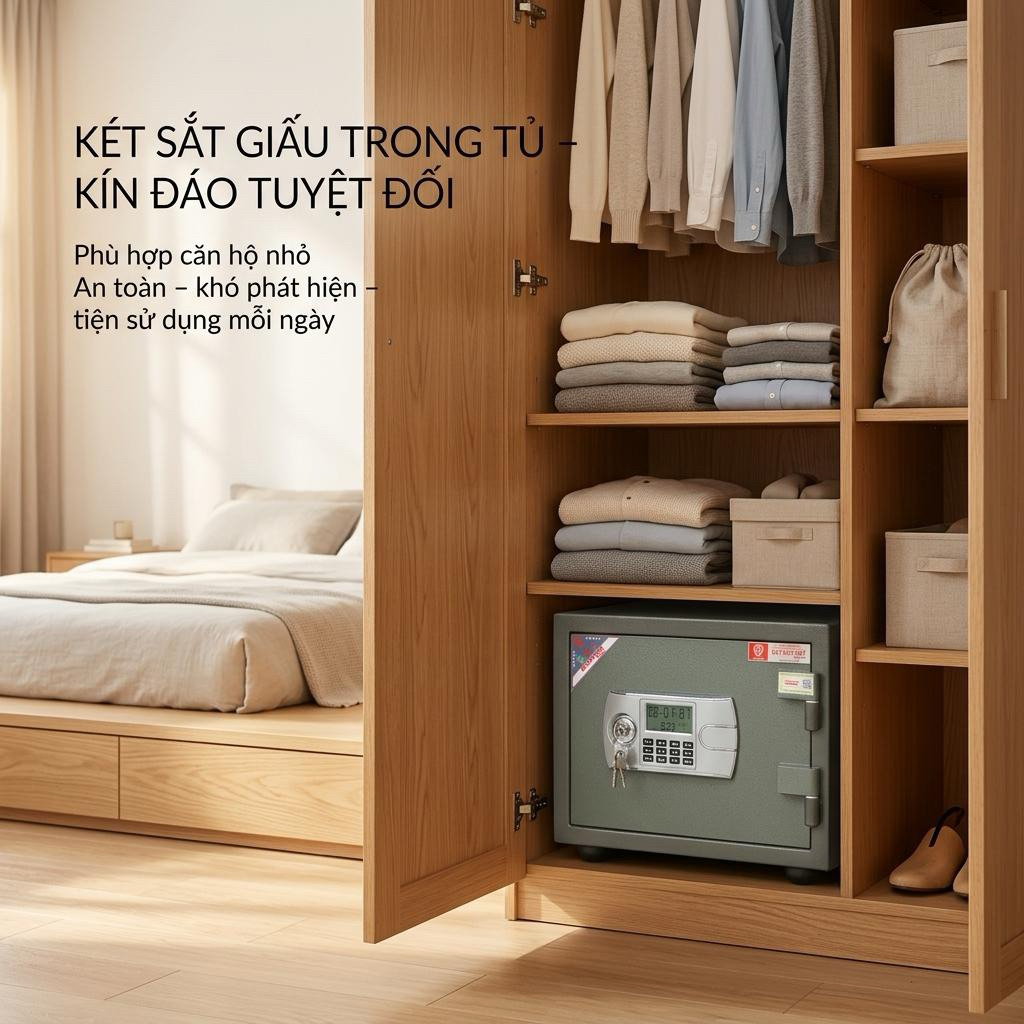 Két Sắt Mini Chống Cháy Việt Tiệp VT25 Khóa Điện Tử 28kg