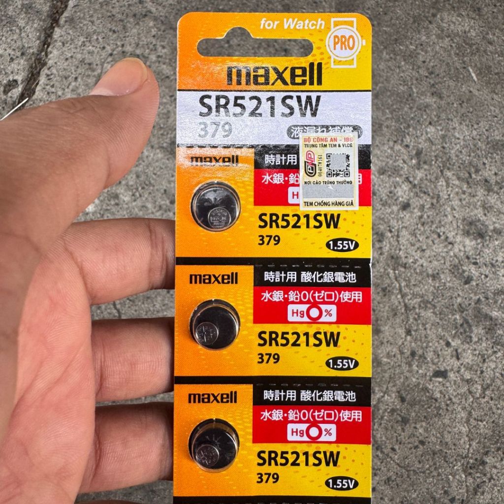 Pin Đồng Hồ Maxell SR521 379 LR521 1.55V Chính Hãng JAPAN  – Pin Nút Áo Bền, Ổn Định