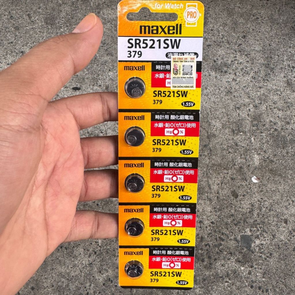 Pin Đồng Hồ Maxell SR521 379 LR521 1.55V Chính Hãng JAPAN  – Pin Nút Áo Bền, Ổn Định