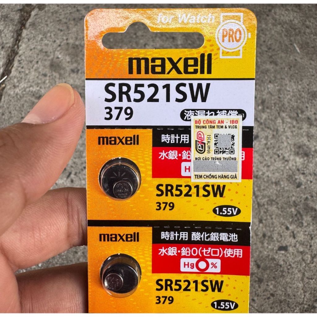 Pin Đồng Hồ Maxell SR521 379 LR521 1.55V Chính Hãng JAPAN  – Pin Nút Áo Bền, Ổn Định