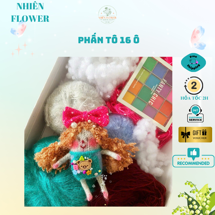 Phấn Tố Hoa Kẽm Nhung, Phấn Mắt Hộp 16 ô Loại Tốt Dùng Tô Hoa Kẽm Nhung, Đồ Handmade, Đánh Mắt