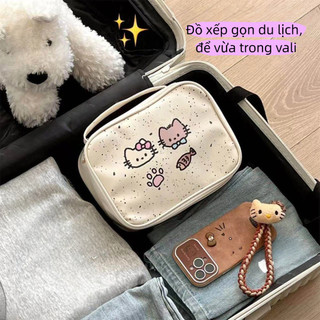[Tặng kèm]Túi Đựng Mỹ Phẩm Cầm Tay Dung Tích Lớn Đi Du Lịch Di Động Dễ Thương Hoạt Hình Chống Thấm Nước