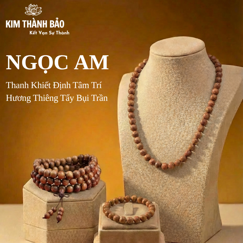 [𝐒𝐀𝐋𝐄] Vòng tay chuỗi 108 hạt gỗ Ngọc Am hương thơm nhẹ nhàng, giúp mang lại may mắn và tài lộc cho người đeo