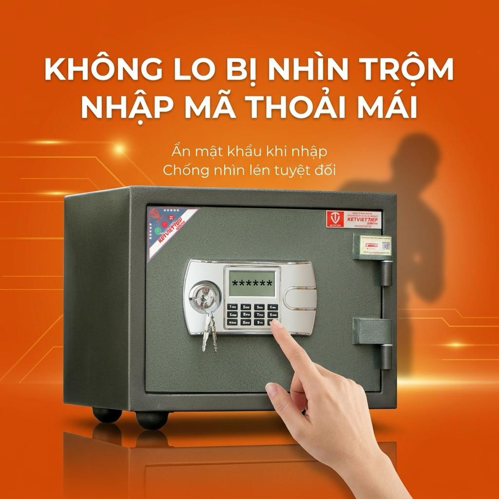 [HÀNG CHÍNH HÃNG] Két Sắt Việt Tiệp, Két Điện Tử Mini KVT16 BLN Chính Hãng Freeship