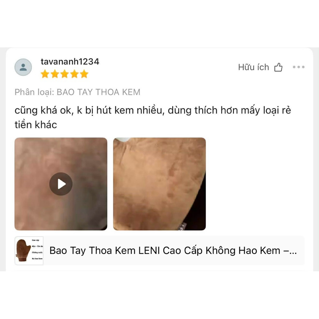 Bao Tay Thoa Kem LENI Cao Cấp – Mịn Da, Chống Nước, Ôm Tay Chắc Chắn, Găng tay Bôi Kem Body