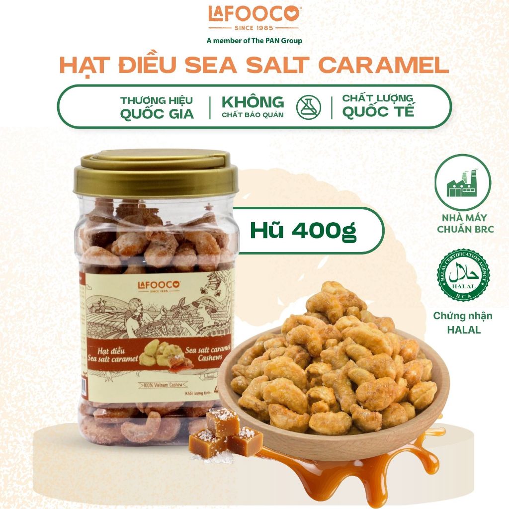 Hạt điều muối biển Caramel LAFOOCO 400g/ hủ