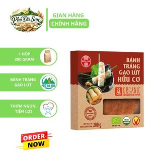 Bánh Tráng Gạo Lứt Hữu Cơ Bích Chi -  (F22-200gr/hộp) Thùng 20 Hộp