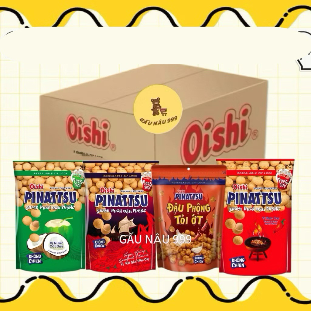 COMBO Snack ĐẬU PHỘNG PINATSU Oishi 80g đủ vị | Shopee Việt Nam
