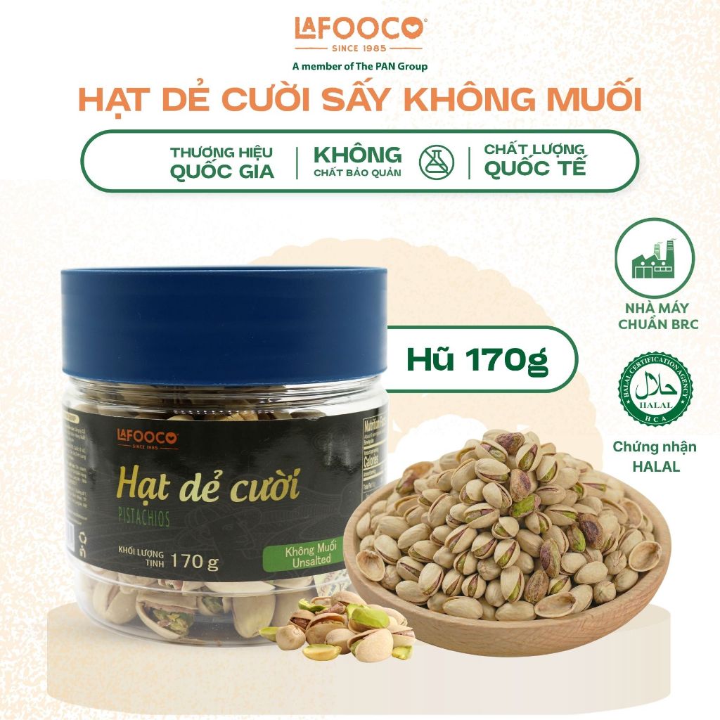 LAFOOCO Hạt dẻ cười Mỹ sấy không muối các size 170g/350g