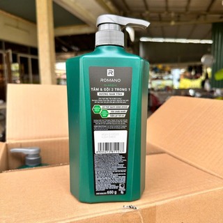 Mua 1 tặng 1 - Tắm gội cho nam 2 trong 1 hương Nước hoa nam Romano 2in1 650g/chai + Tặng kèm Sữa rửa mặt 100g