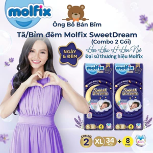 Tã/ Bỉm quần đêm Molfix Sweet Dreams Jumbo đủ các size M50/L44/XL38/2XL34-