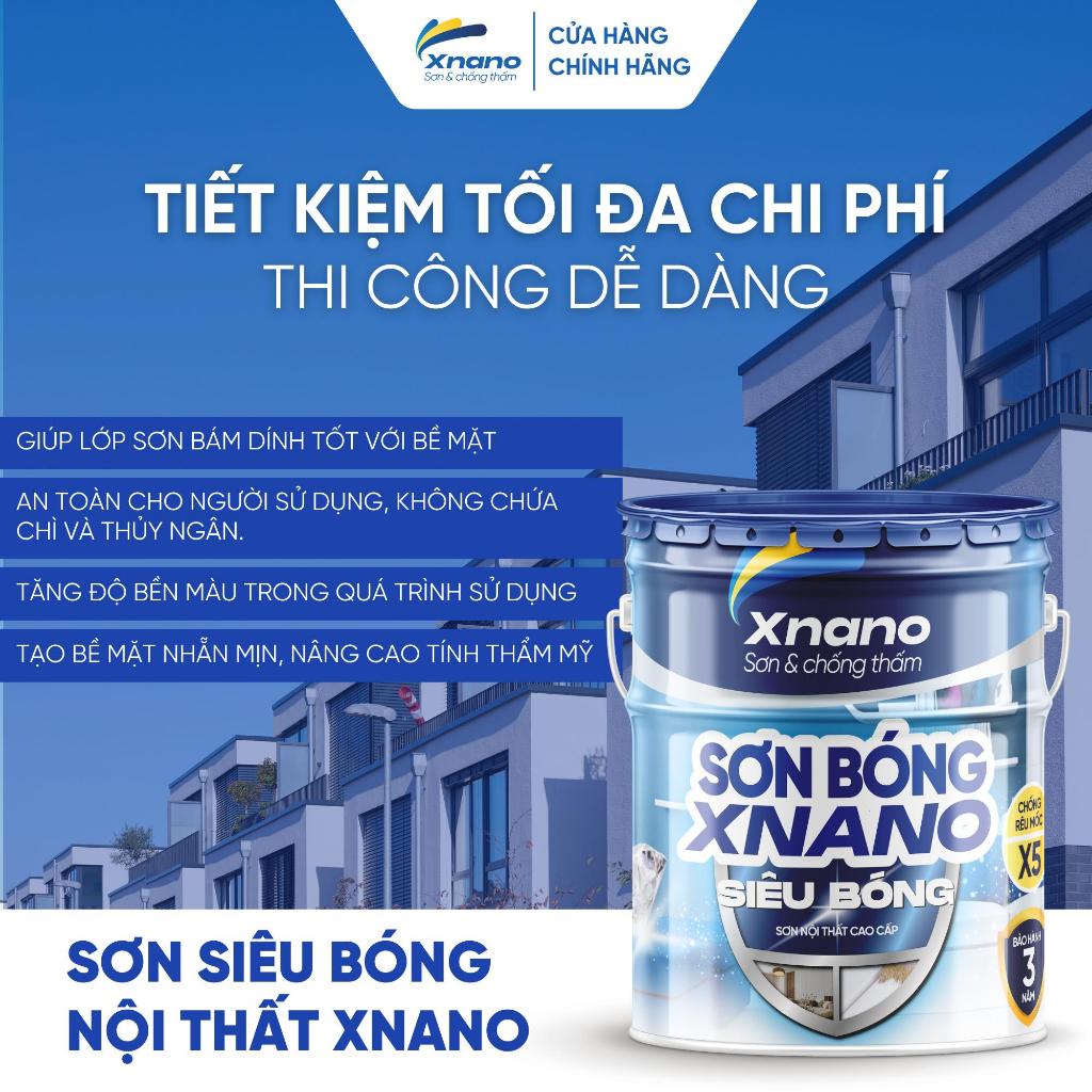 Sơn Siêu Bóng Nội Thất Cao Cấp XNANO – Màng Sơn Sáng Bóng Sang Trọng, Lau Chùi Vượt Trội, Kháng Khuẩn & Kháng Mốc