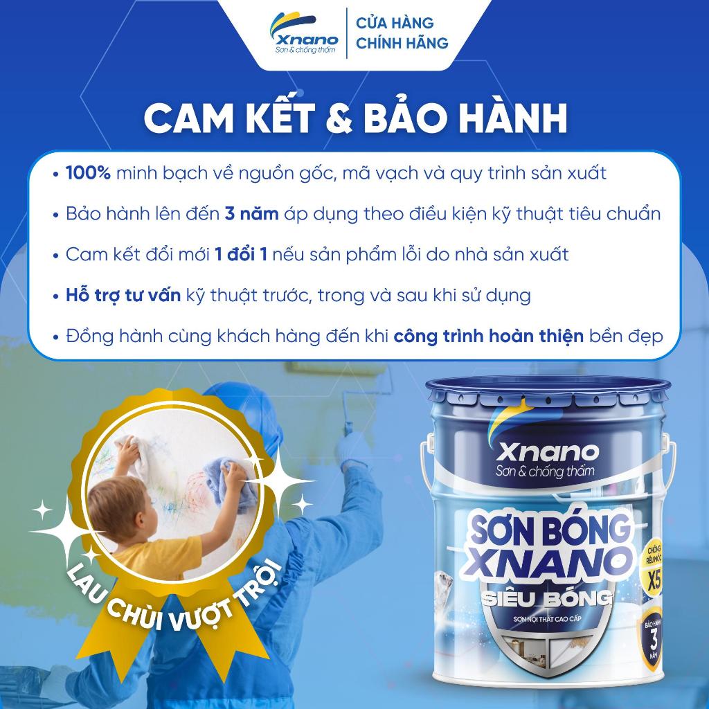 Sơn Siêu Bóng Nội Thất Cao Cấp XNANO – Màng Sơn Sáng Bóng Sang Trọng, Lau Chùi Vượt Trội, Kháng Khuẩn & Kháng Mốc